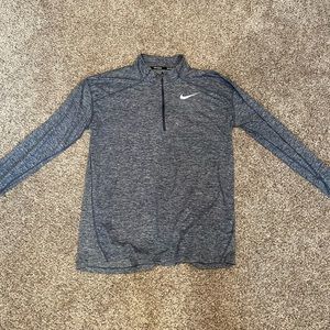 Nike men’s running quarter zip - blue and grey dri fit Large